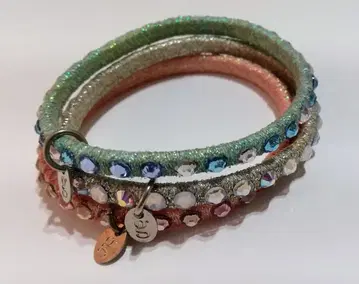 gingam 애니로 파스텔 컬러 팔찌 스와로브스키 3개 세트