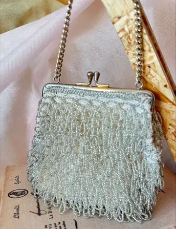 실버 비즈 프린지 파티 백