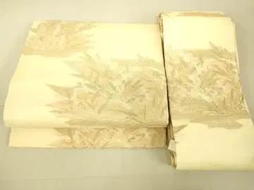 기모노 여름 아이템 부착 오비 당직 초엽문 금은사 순수 실크 일품