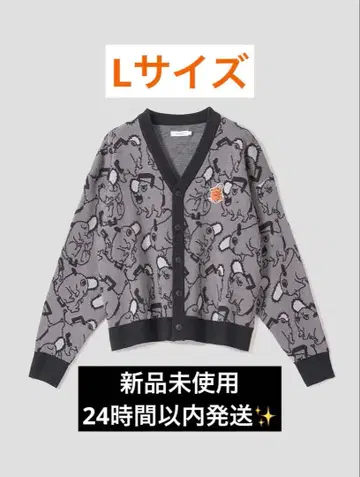 그라니프 체인소 맨 자카드 가디건 포치타 패턴 그레이 L