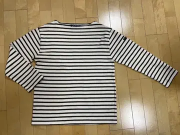 SAINT JAMES 스트라이프 긴팔 T셔츠 브라운 화이트 T4