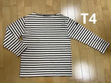 SAINT JAMES 스트라이프 긴팔 T셔츠 브라운 화이트 T4