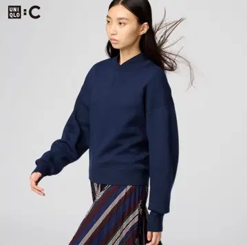UNIQLO 스무스 코튼 크루넥 스웨터 XL 네이비