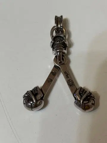 2 스컬 피스톤 펜던트 헤드 스컬 하나 눈 바이커 검색 실버925