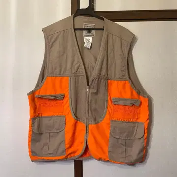오렌지/베이지 지퍼 베스트 낚시용 조끼 작업용 베스트