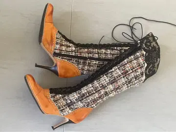 그레이스 콘티넨탈 GRACE CONTINENTAL 트위드 레이스 부츠