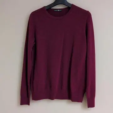 TAKASHIMAYA 버건디 니트 스웨터 긴팔