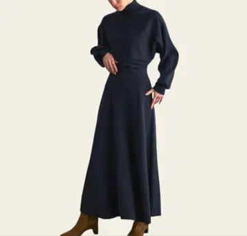 스타일 믹서기 워셔블 플레어 니트 원피스