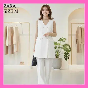 ZARA 트위드 베스트 롱 베스트 화이트 M 미니 원피스 가능