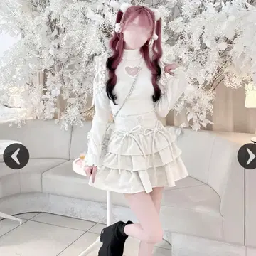 트위드 티어드 프릴 스커트 미셸 마카롱 HONEYMEW