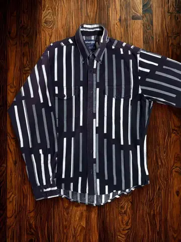 90s 랭글러 스트라이프 셔츠 15-1/2 USA 제조