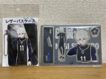 블루 록 나기 세이시로 가죽 패스 케이스 & 아크릴 스탠드 세트