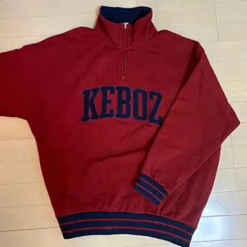 KEBOZ 빨간색 하프 지퍼 트레이닝복