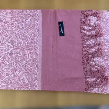 미사용 새상품 페이즐리 무늬 핑크 스톨