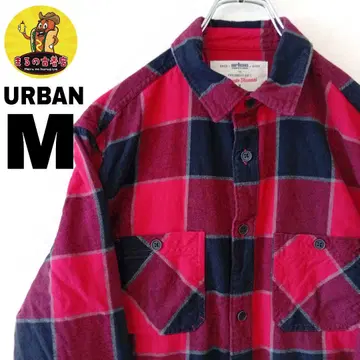 USA 구제 의류 URBAN 플란넬 셔츠 M 레드 블랙 체크