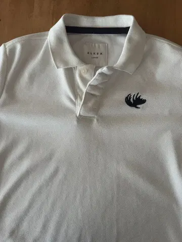 ELKEX 화이트 피케 셔츠 L 사이즈