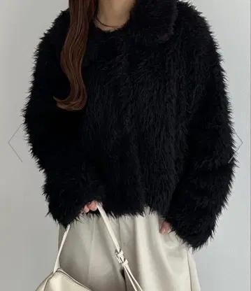 JUNOAH callautia 퍼 자켓 보아 블랙