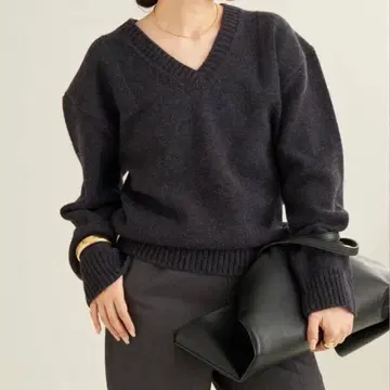 새상품급 24AW 플라주 SQUARE SHOULDER 니트 다크 그레이