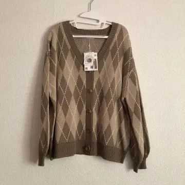 아가일 무늬 니트 가디건