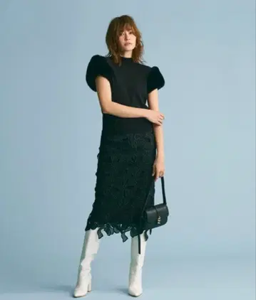 CELFORD 리본 레이스 타이트 스커트