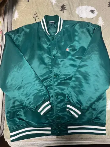 Champion 그린 나일론 자켓 바시티 자켓
