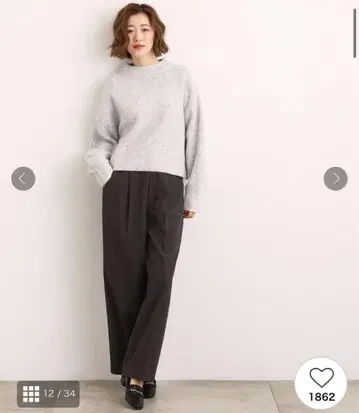 새상품 [세탁 가능] 포근한 울 혼방 보틀넥 니트 라이트 그레이