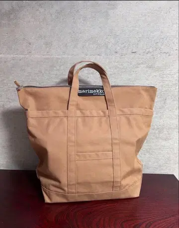 새상품급! 제조 중지 마리메꼬 마츠쿠리 빅 토트백 베이지