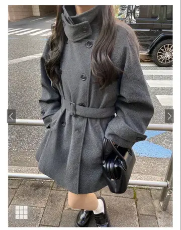 새상품 GRL 벨트 포함 멀티 Way 페이크 울 코트 fo1762