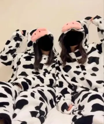 소 파자마 점프수트 코스프레 후드 부착 2세트