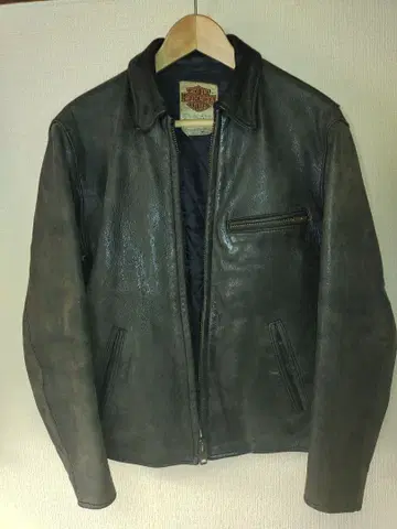 천연 가죽 블루종 할리데이비슨