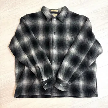 SANCA 옴브레 체크 셔츠 울 셔츠 일본제 새상품급