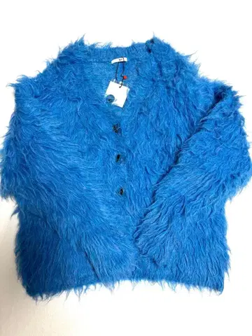 SLY 파랑 퍼풍 가디건 긴팔 FREE