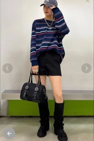 JEANASIS 모듬 보더 BIG 롱 TEE