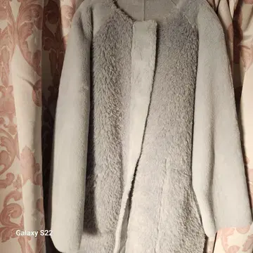 그레이 플리스 자켓 오픈 프론트