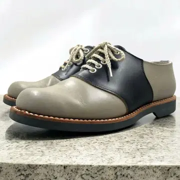 새상품급 리갈 안장 슈즈 24cm 가죽 신발 바이컬러 2452 블랙