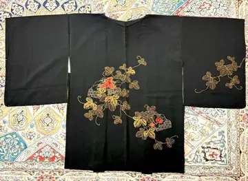 블랙 겉옷 기모노 겉옷 코트 vintage haori 174