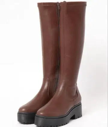 R&E 통굽 러버 솔 스트레치 롱 부츠