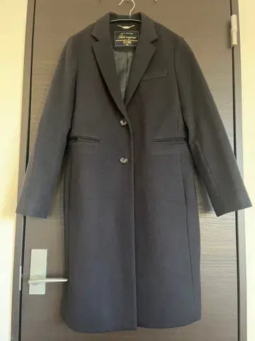 SLOBE IENA 울 100% 네이비 체스터 코트