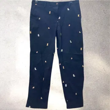 레어 TALBOTS 릴랙스 치노 팬츠 강아지 자수 네이비 도그