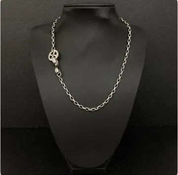 SAAD 실버 썬 심볼 휠 당초 후크 팥 체인 43cm