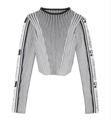 EVRIS 로고 라인 터틀 니트탑