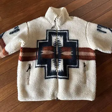 기하학 패턴 플리스 자켓