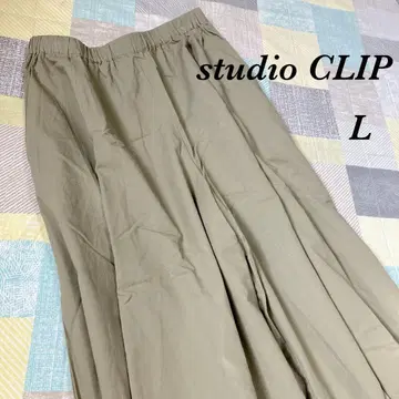 [ studio CLIP ] 서큘러 스카초 가우초 팬츠 카키