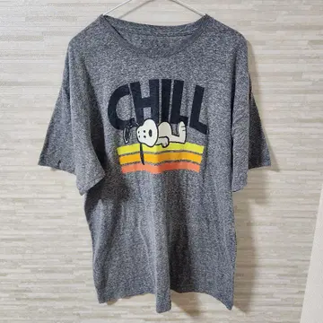 PEANUTS 피넛 스누피 캐릭터 티셔츠 그레이 XL