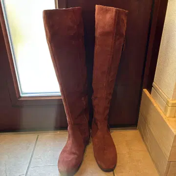 NINE WEST 브라운 니하이 부츠 24cm