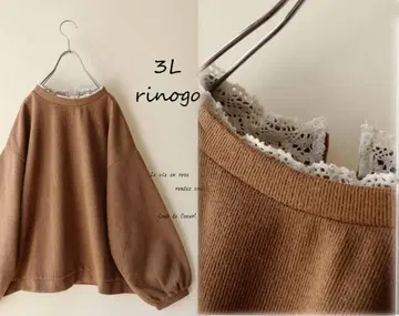 새상품 할인 *3L 브라운 계열 옷깃 레이스 맨투맨 상의 빅 사이즈