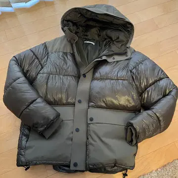 ZARA 자라 후드 부착 다운 자켓 올리브 그린