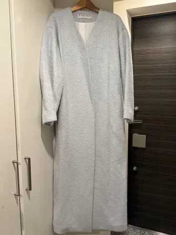 미사용 새상품 THIRD MAGAZINE 모헤어 혼방 샤기 롱 코트 색스