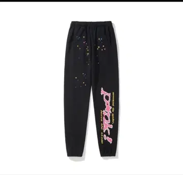 sp5der 블랙 팬츠 컬러풀 디자인