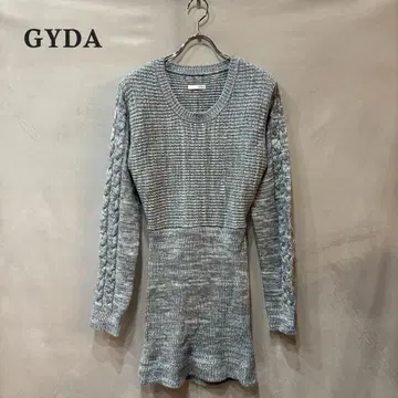 GYDA 제이다 백 오픈 타이트 니트 원피스 그레이